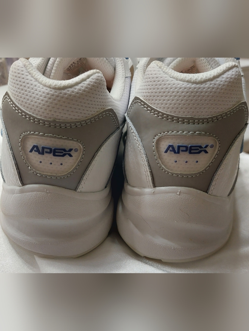 Apex Women's Lace-Up Walking Sneakers in White and Periwinkle - Picture 12 of 16